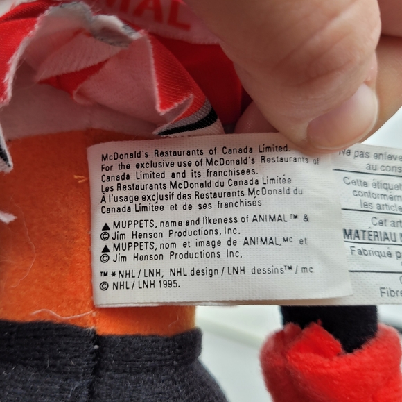 MCDONALD'S | vintage Muppets Animal  NHL 90s 1995 figure doll - Picture 6 of 8